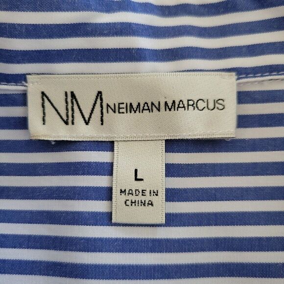 NM Neiman Marcus Striped Embroidered Dress (Size L) - Picture 7 of 9